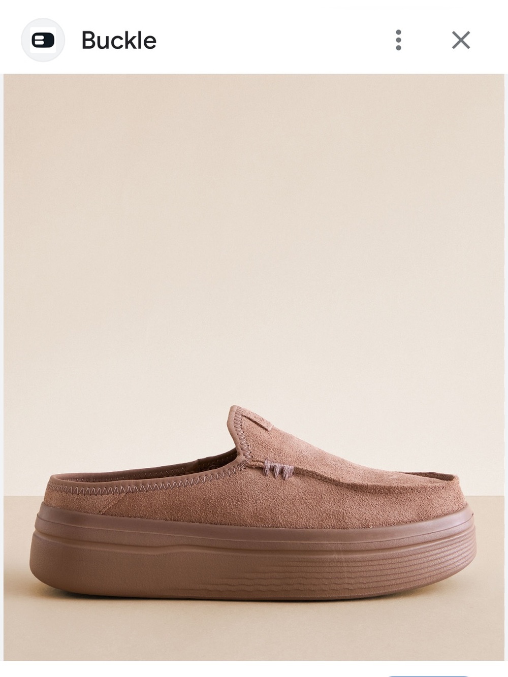 Hey Dude Austin Lift Light Brown Suede Slip-On Mules Size 9